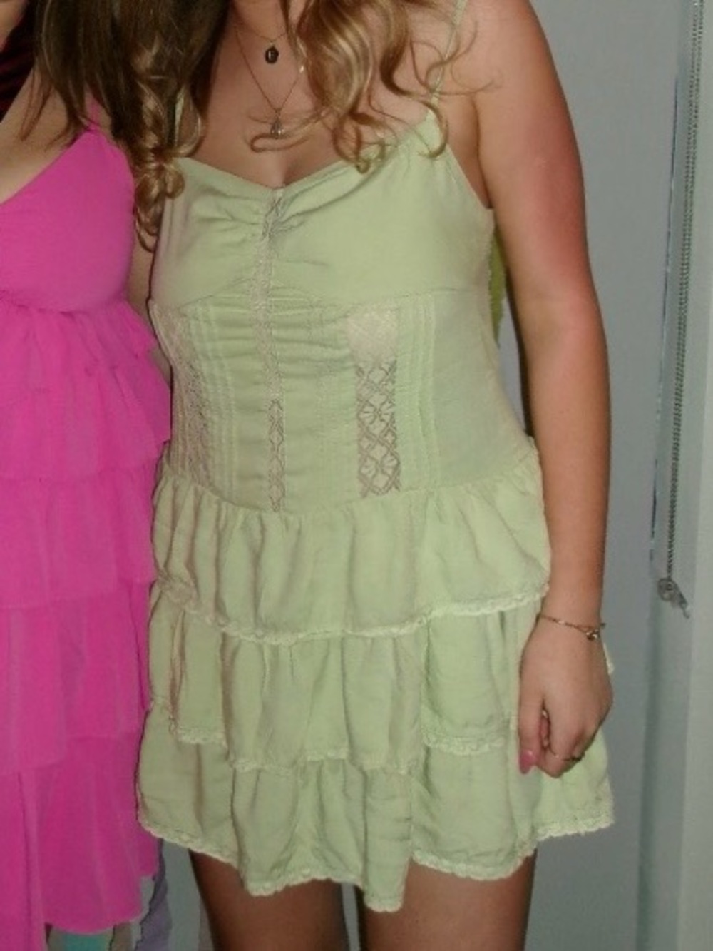 Light green American Eagle ruffle dress